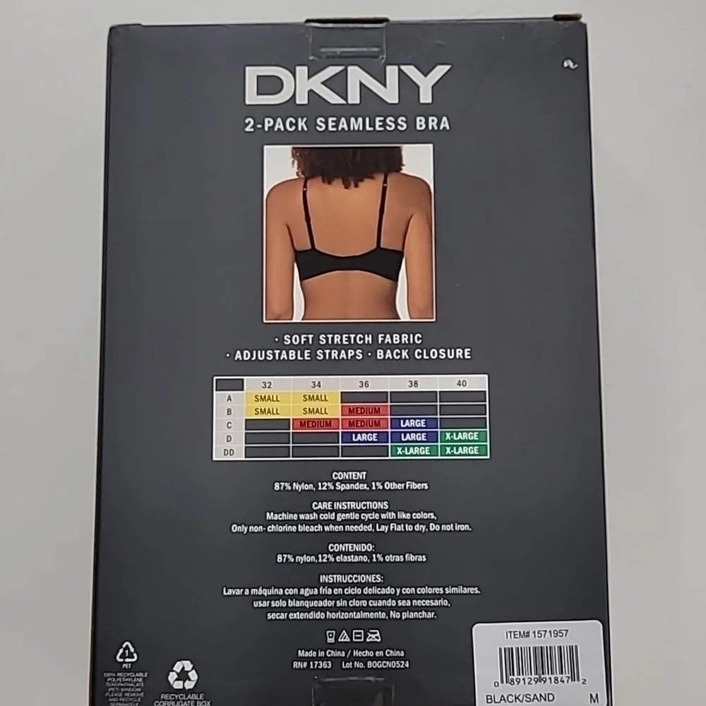 NEW DKNY 2-Pack Women's M Seamless Bra  Soft Stretch Fabric H560 - Picture 4 of 8
